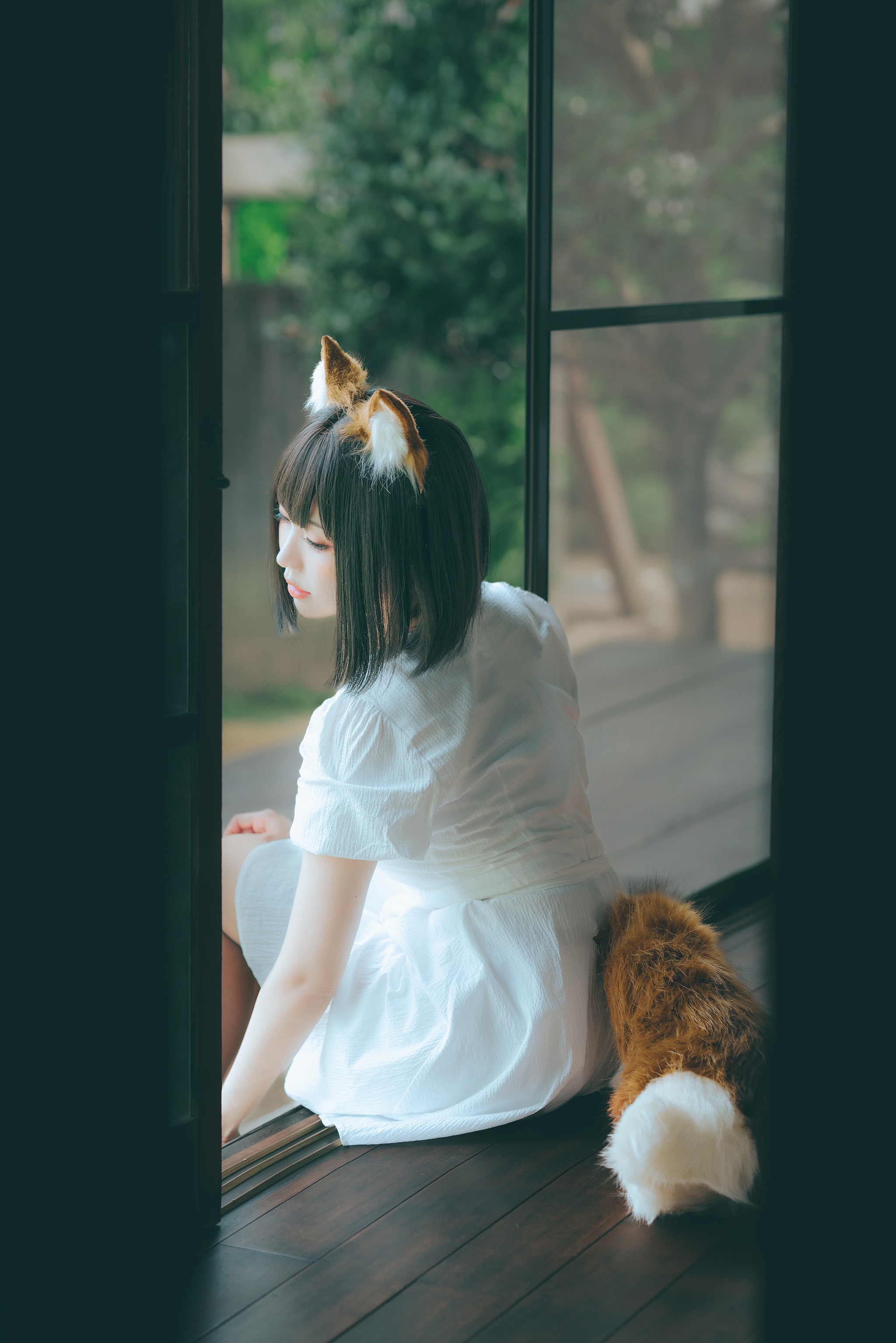 ElyEE子 - NO.131 23.July B-Dongitsune ~White dress 白洋裝狐少女[59P2V]-XikXak